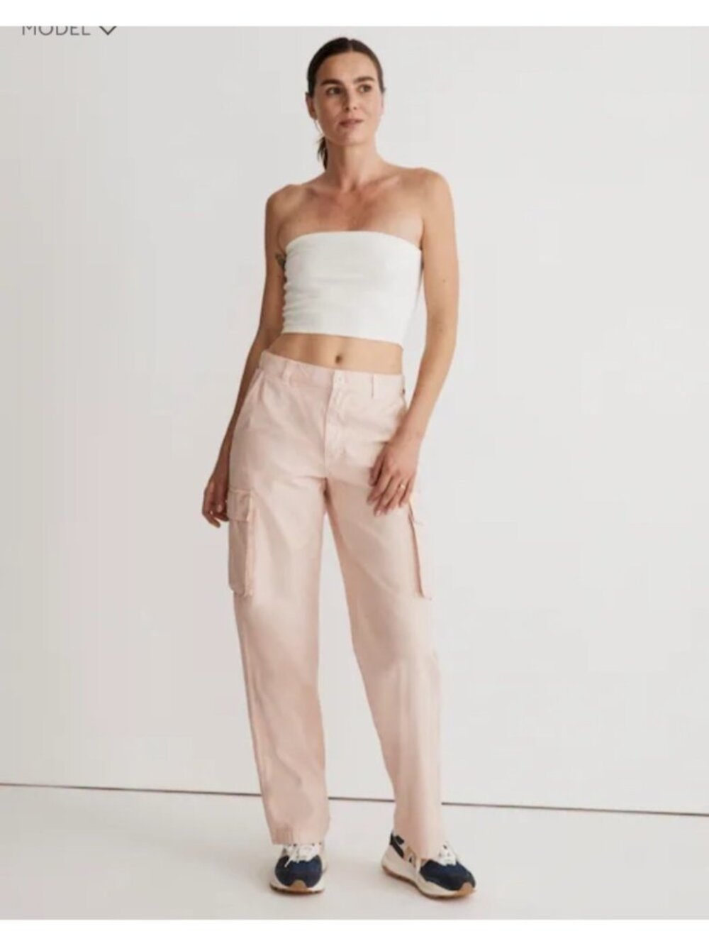 Madewell Low-Slung Straight Leg Cargo Utility Faded Petal Pants Garment-Dyed 31